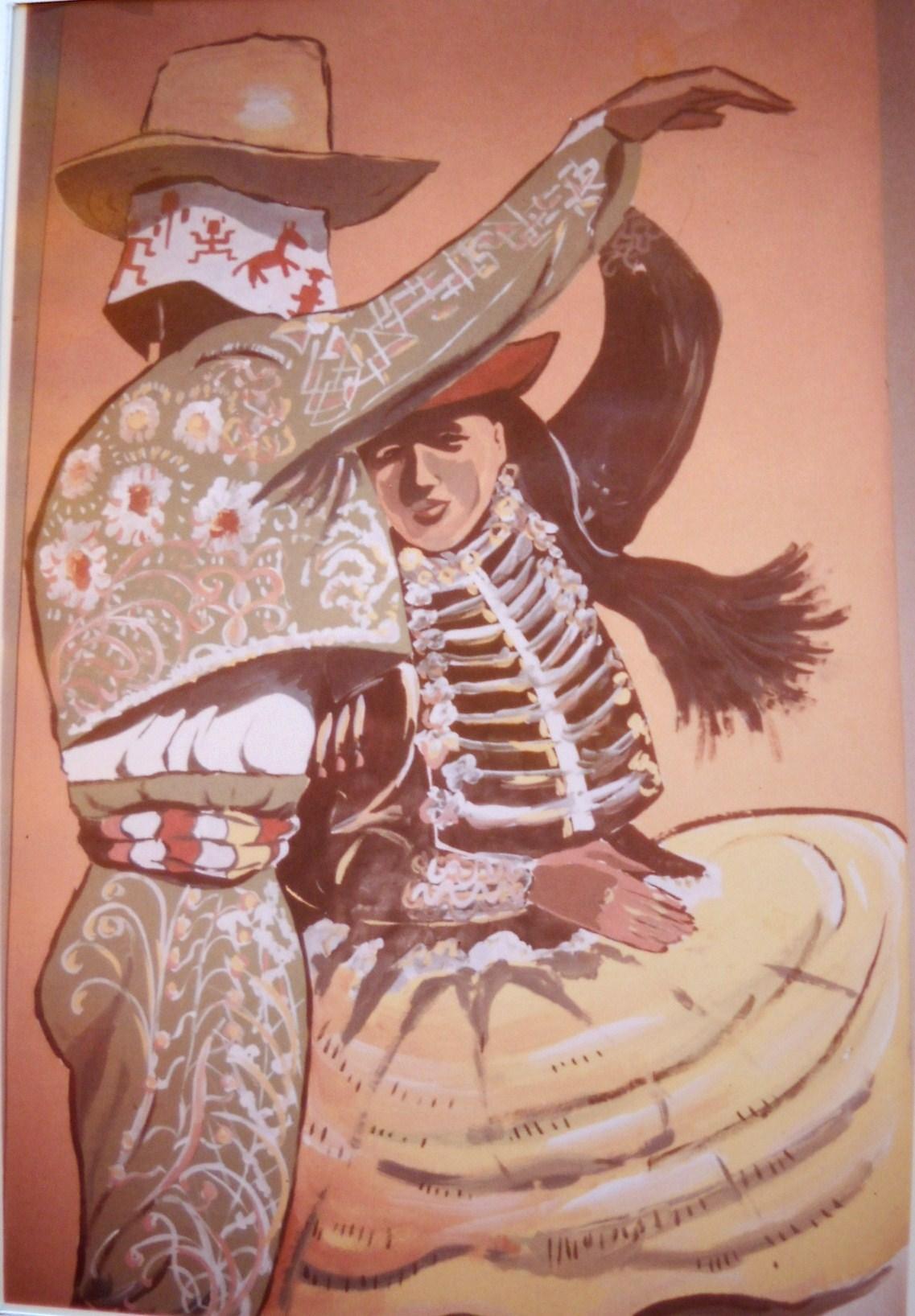 292. 1962. guazzo. danzatori peruviani